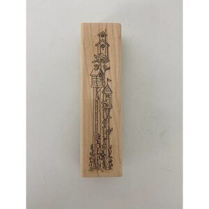 Vintage stamp for scrapbooking, card making, and crafts - Birdhouses Spring